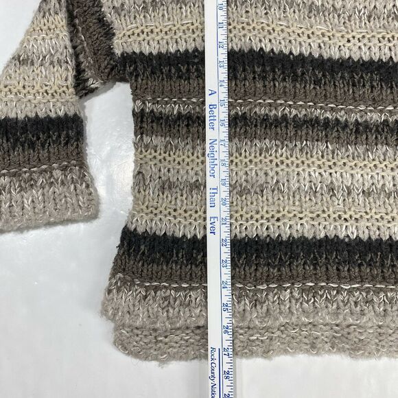 Free People Chunky Knit Oversized Sweater Sz XS Brown Beige Slouchy Boho Top - Picture 7 of 12